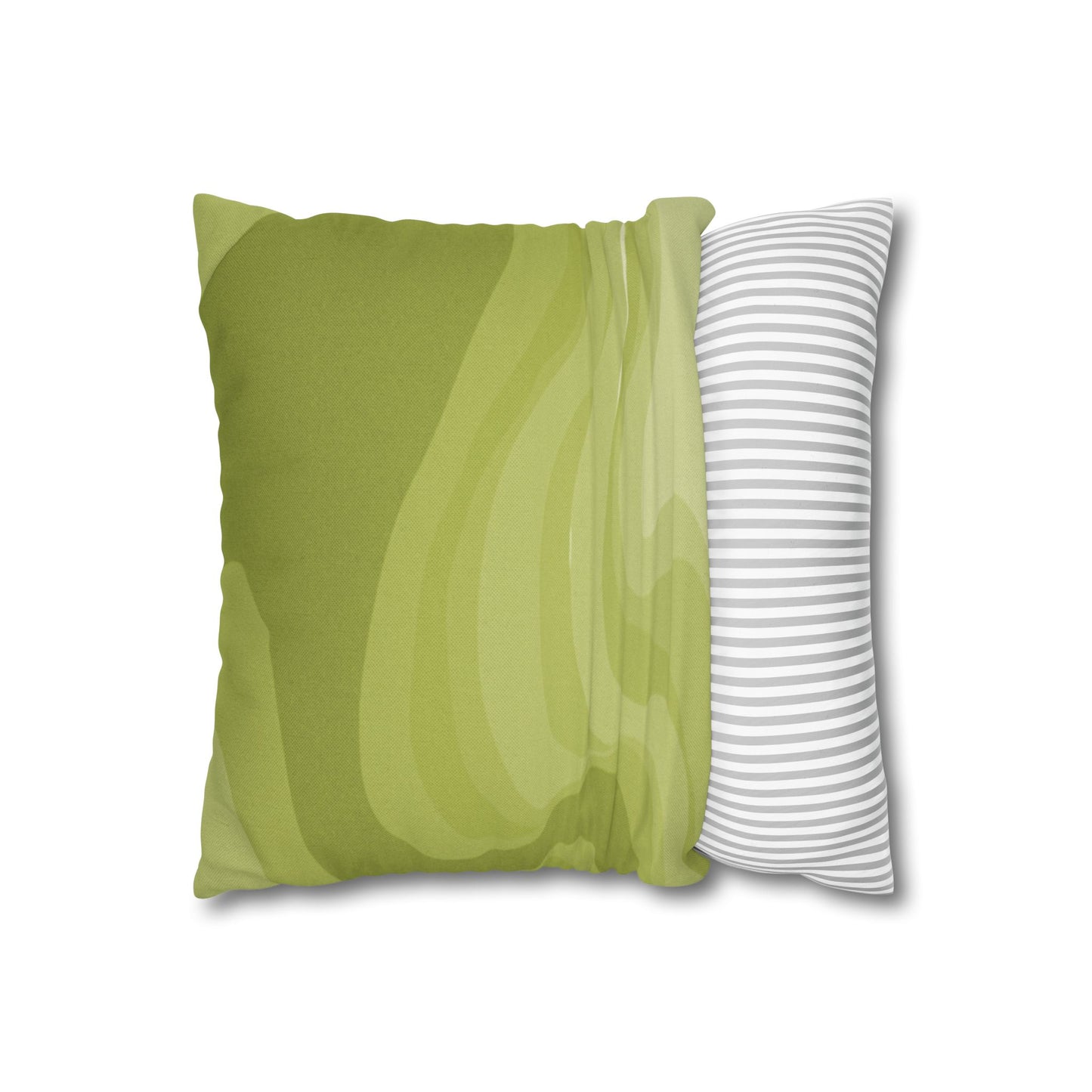 Lemon Wavey Spun Polyester Square Pillowcase, 14" x 14"