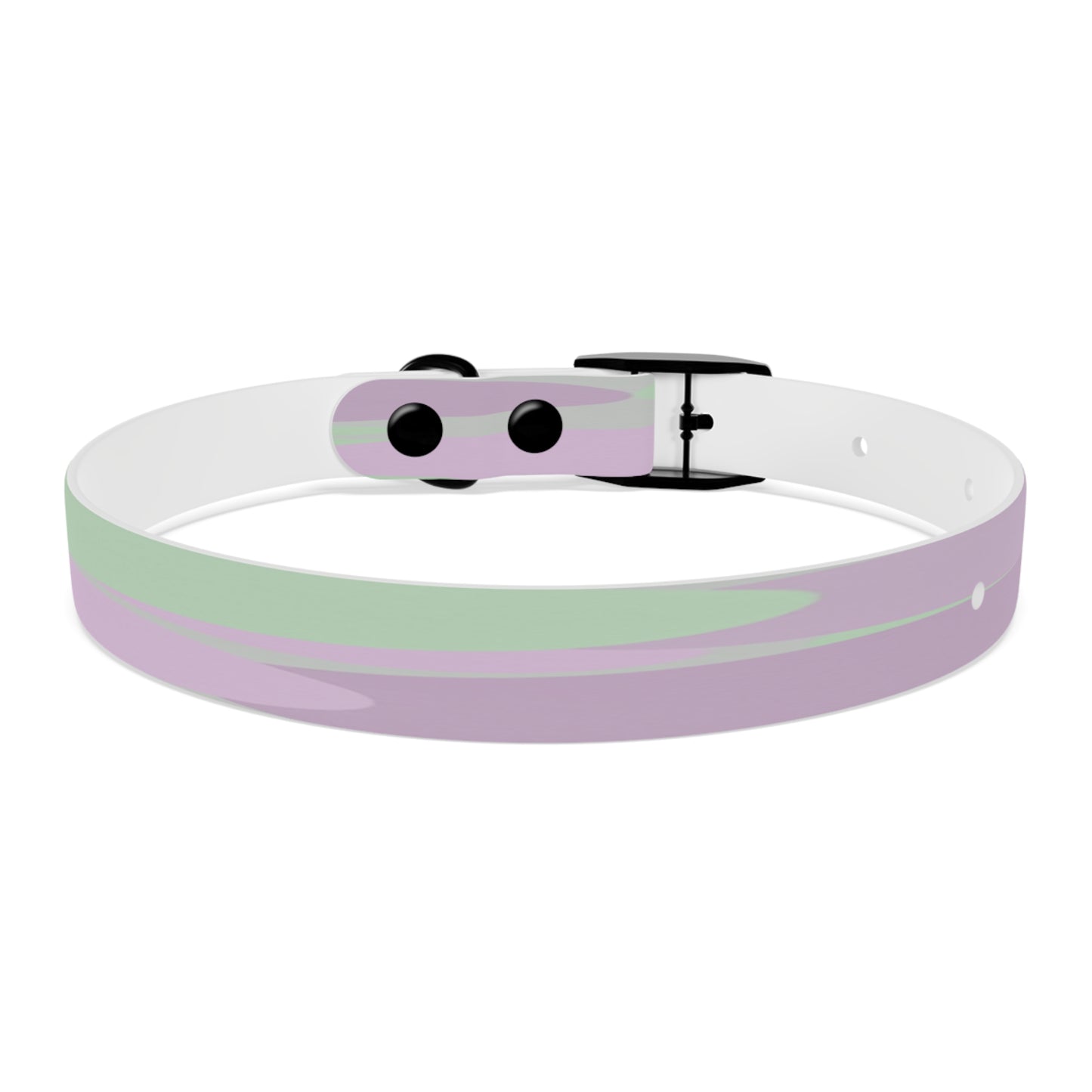 Pastel Lavender Purple and Soft Green Patches Small Dog Collar