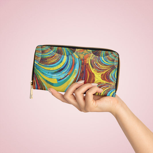 Uzi Spiral Alpha Elegant Abstract Zipper Wallet - Stylish & Functional Accessory for Everyday Use