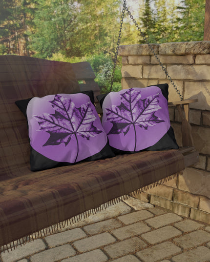 Purple Maple Leaf 18" x 18" Outdoor Pillow