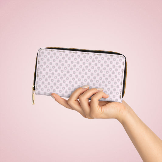 Pink Mornings Star-crossed Bodies Elegant Abstract Zipper Wallet - Stylish & Functional Accessory for Everyday Use