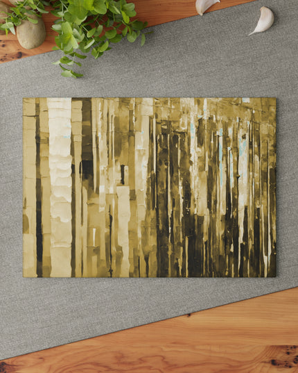 Striped Light Brown 8" x 11" Glass Cutting Board