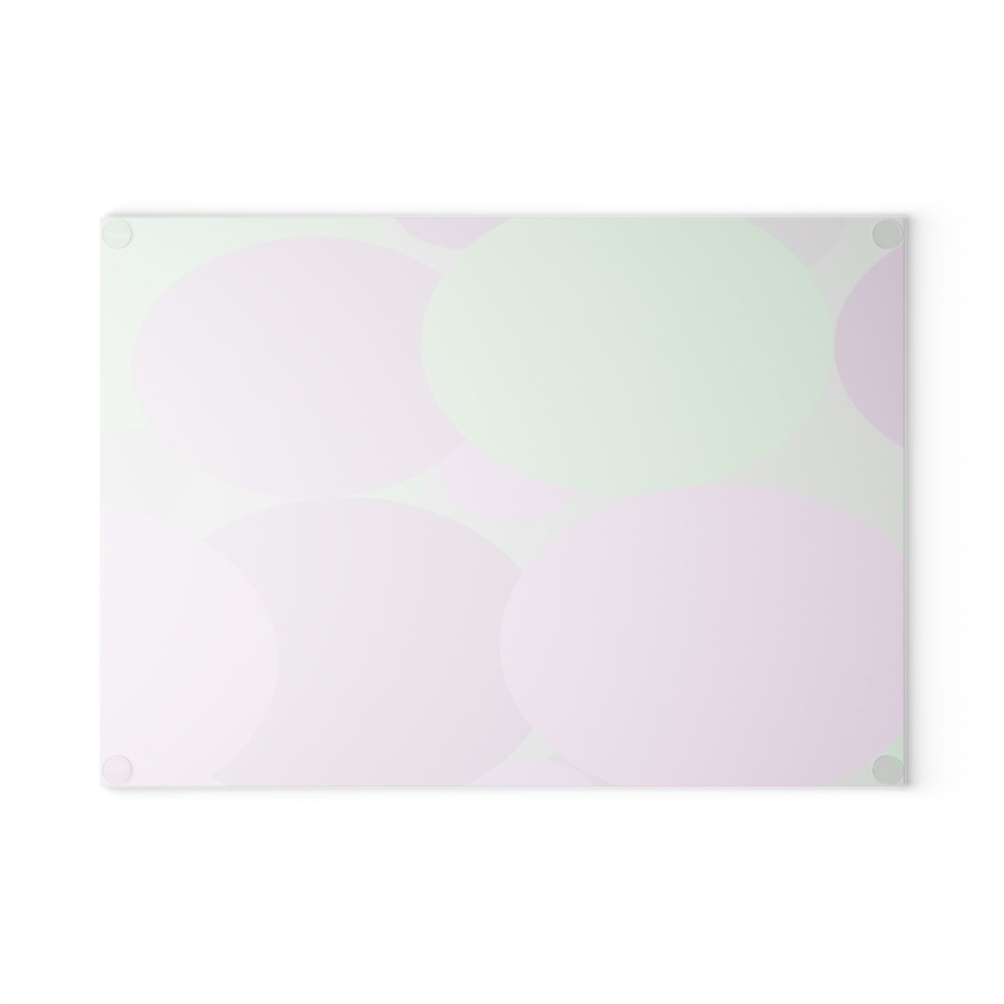 Pastel Lavender Purple and Soft Green Patches 8" x 11" Glass Cutting Board