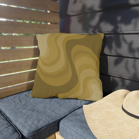 Brown Wavey 18" x 18" Outdoor Pillow