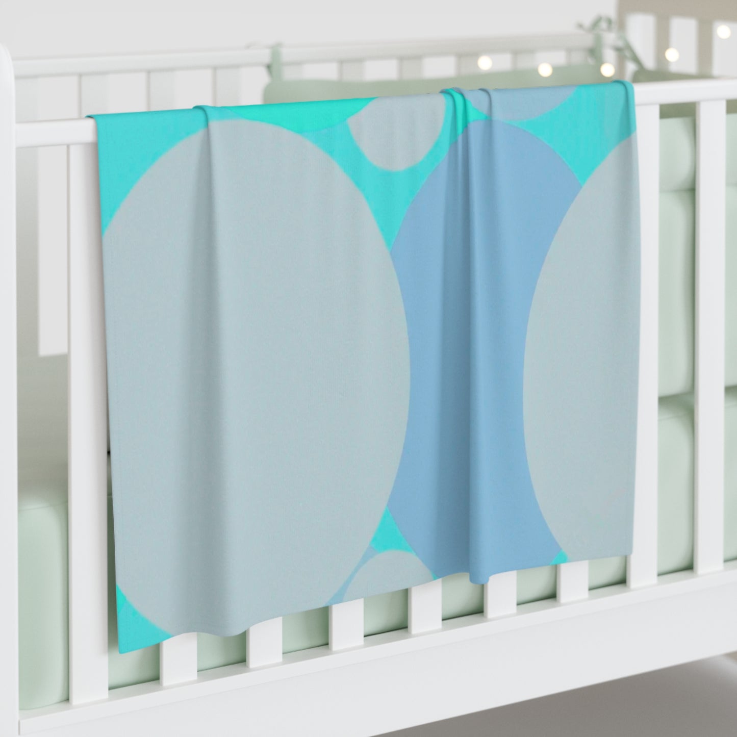Pastel Tan and Tif Patches Baby Swaddle 30″×40″ Blanket