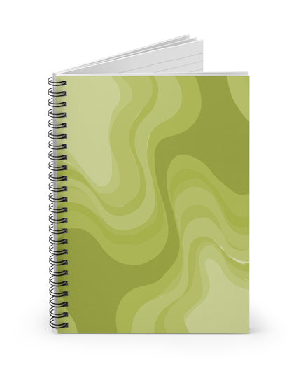 Lemon Wavey Spiral Notebook - Ruled Line, 6" x 8", 118 pages