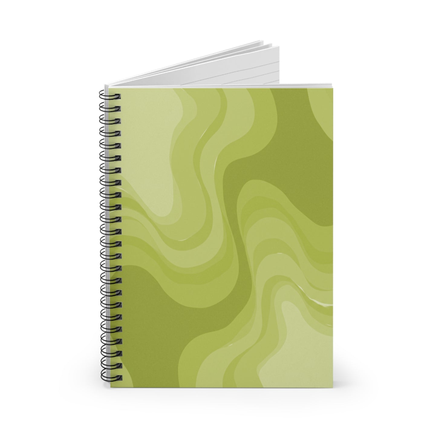 Lemon Wavey Spiral Notebook - Ruled Line, 6" x 8", 118 pages