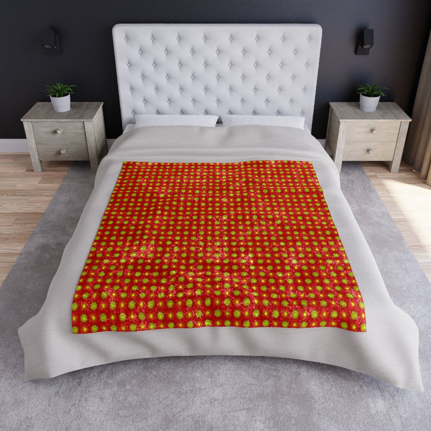 Late Evening Star-crossed Bodies Crushed Velvet Blanket, 50" x 60"