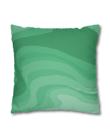Mint Green Wavey Spun Polyester Square Pillowcase, 14" x 14"