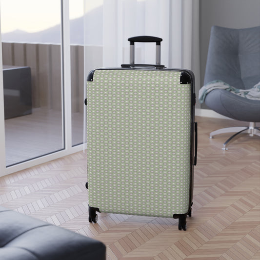 Olive Star-crossed Bodies Large Suitcase with built in lock, 4 double-wheels, telescopic handle, and ABS back hard-shell