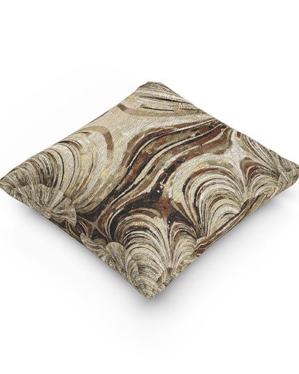 Uzi Spiral Light Brown Woven Pillow, 17" x 18"