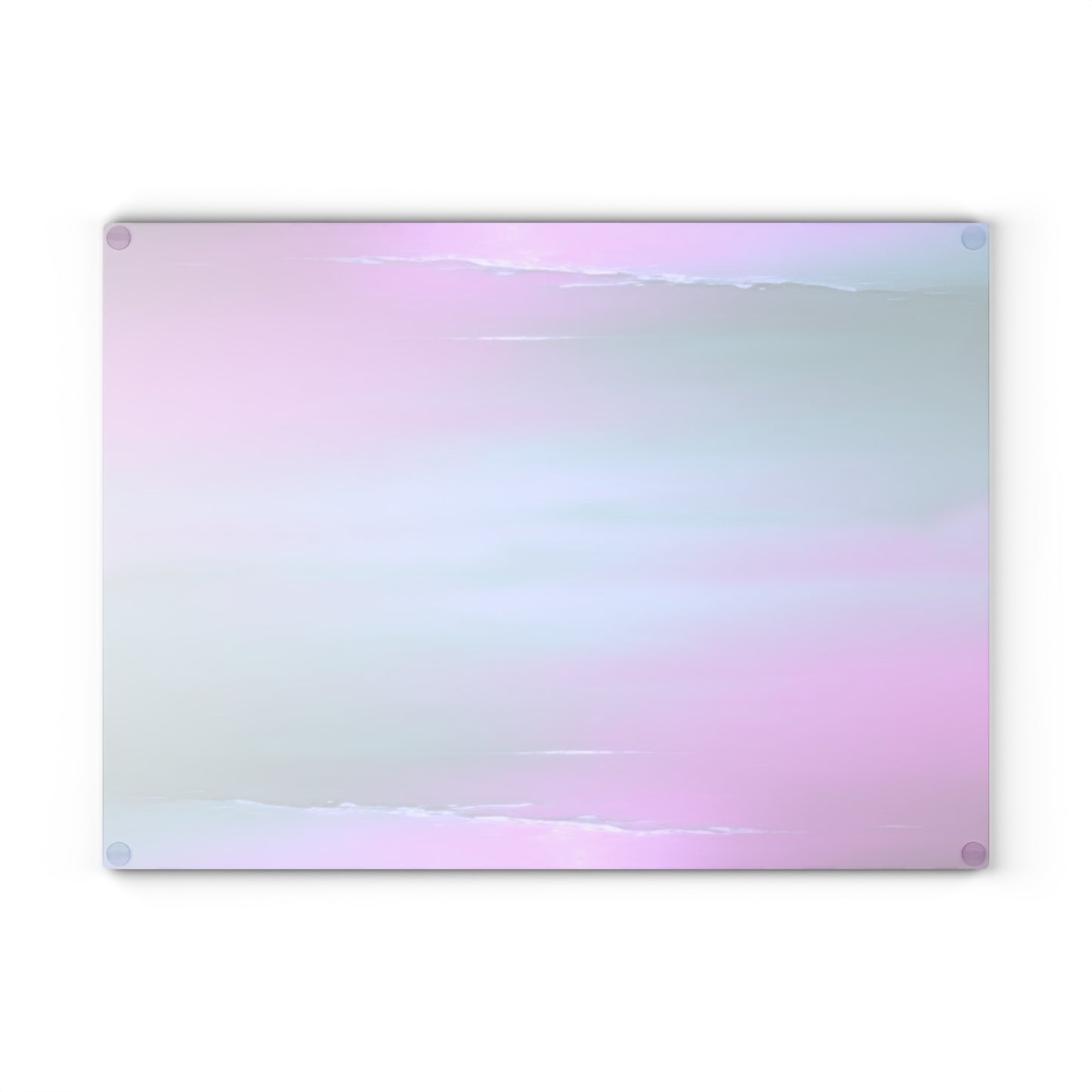 Dark Blue Green Sea Purple Fog 11" x 15" Glass Cutting Board