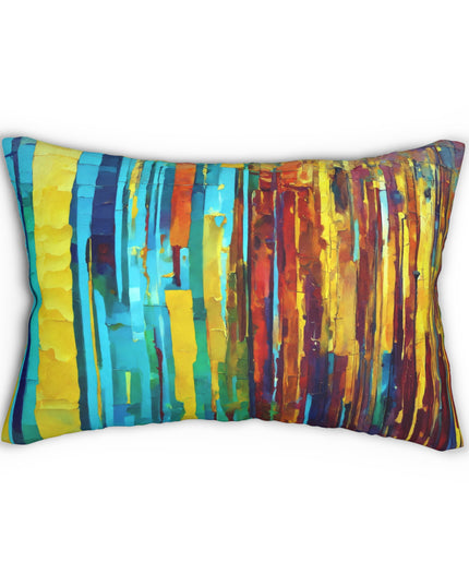 Striped Alpha Spun Polyester Lumbar Pillow, 20" x 14"