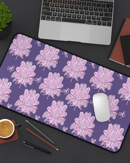 Magenta Floral Butterflies 12" x 22" Desk Mat