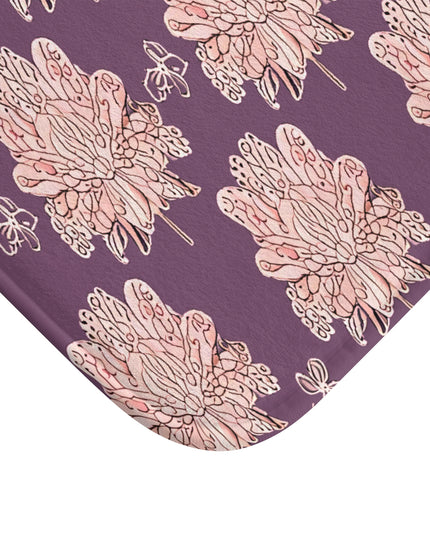 Pink Floral Butterflies 24" x 17" Bath Mat