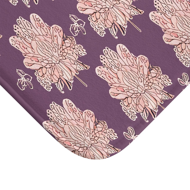 Pink Floral Butterflies 24" x 17" Bath Mat