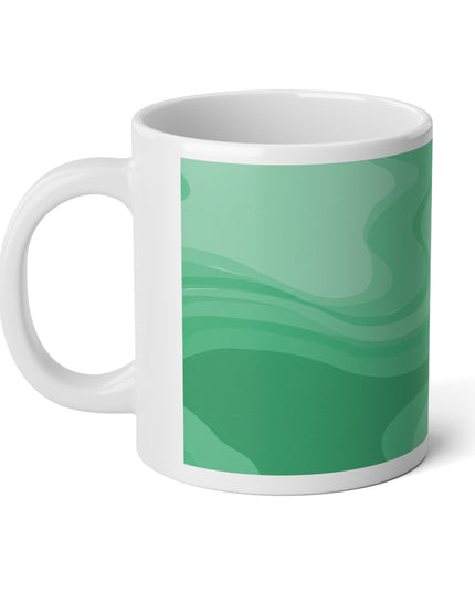 Mint Green Wavey 20 oz White Glossy Jumbo Mug