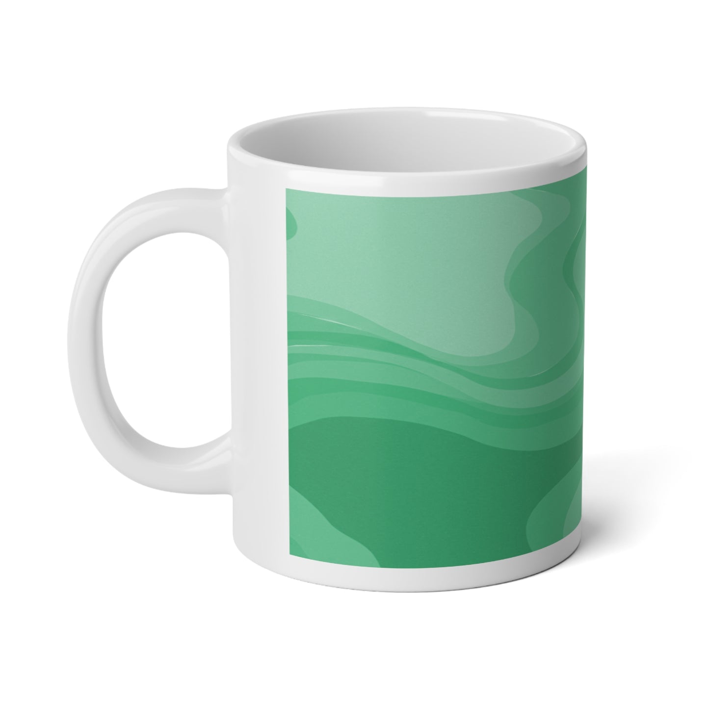 Mint Green Wavey 20 oz White Glossy Jumbo Mug