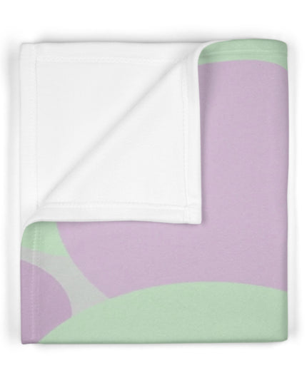 Pastel Lavender Purple and Soft Green Patches Soft Fleece Baby Blanket, 30" x 40"