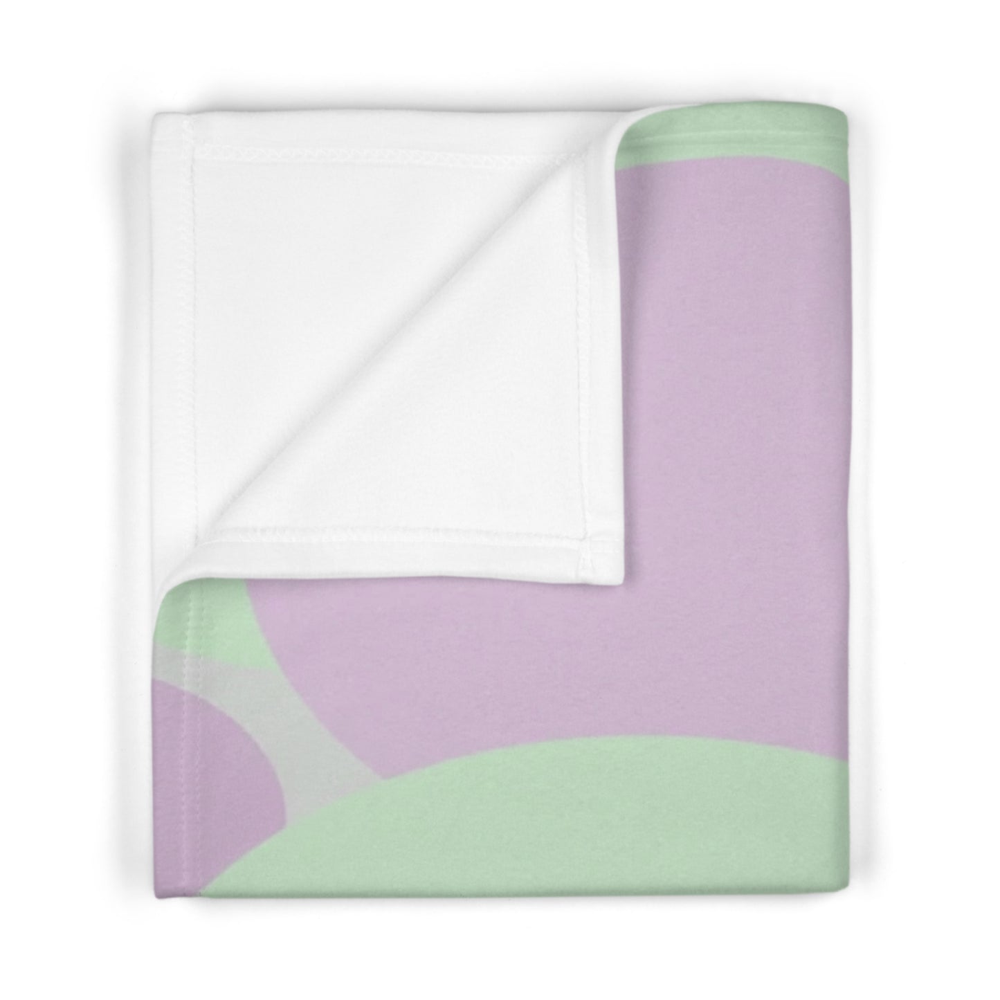 Pastel Lavender Purple and Soft Green Patches Soft Fleece Baby Blanket, 30" x 40"