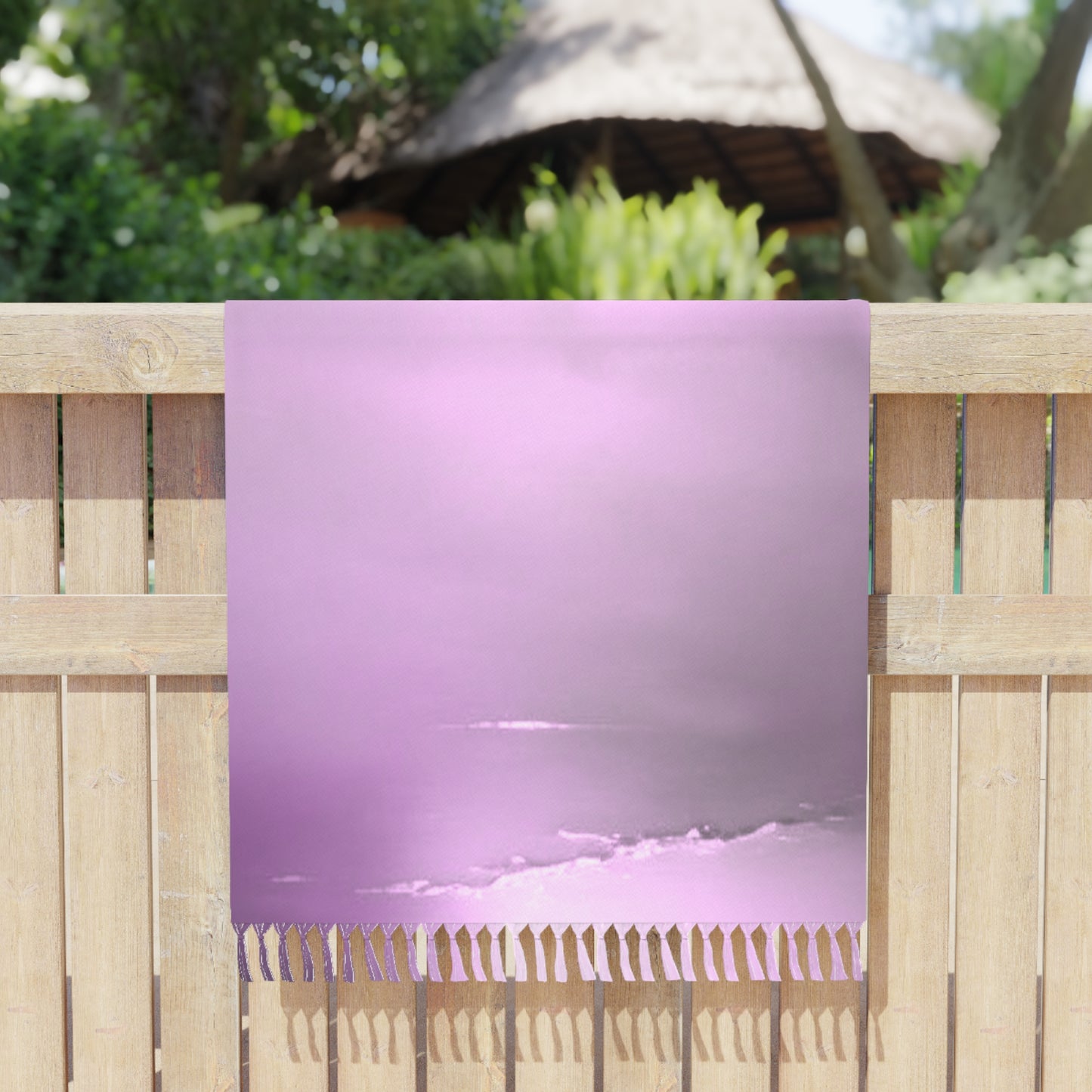 Dark Pink Sea Amethyst Fog 38" × 81" Boho Beach Cloth
