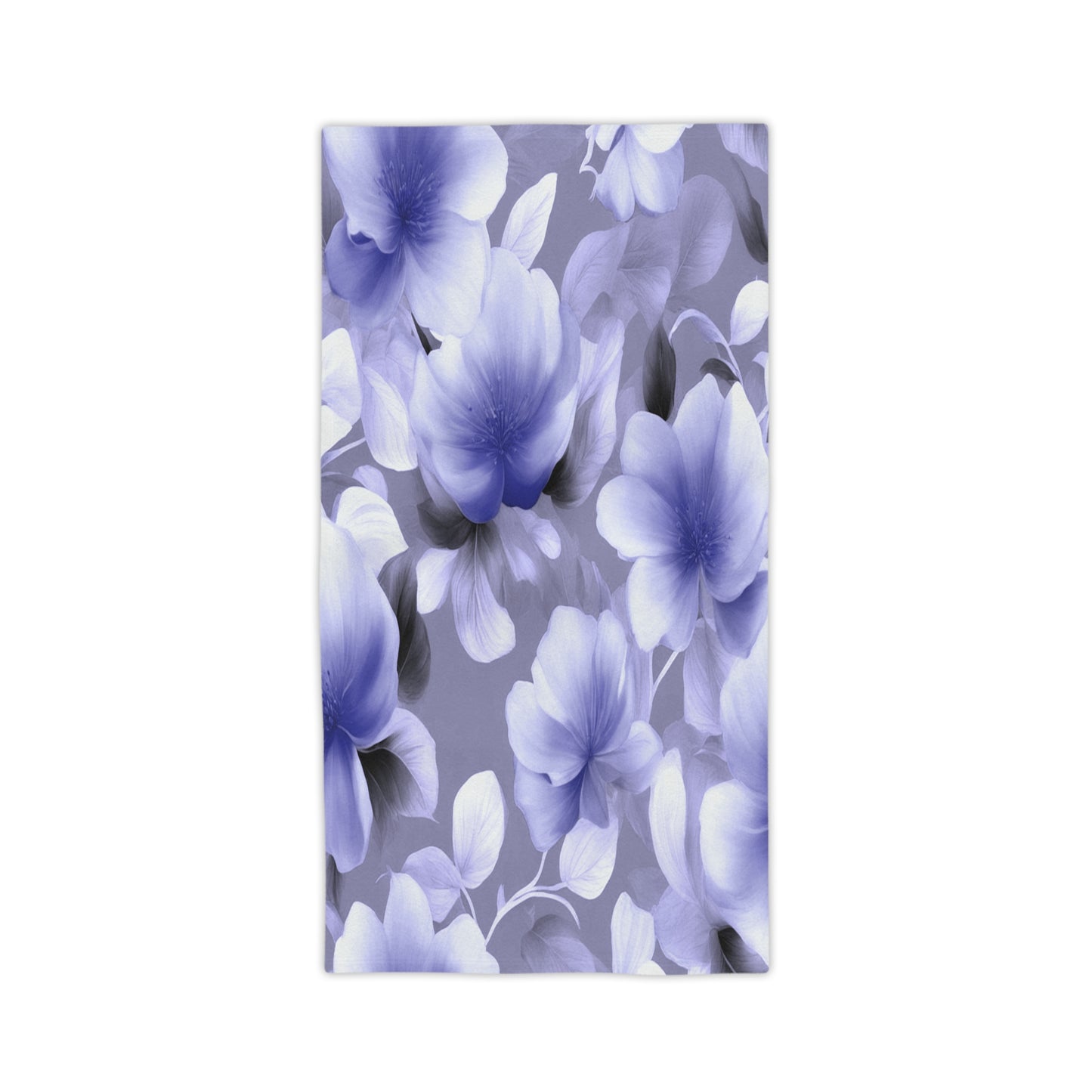Indigo Blossom Floral Bunch Beach Towel, 24" x 44"