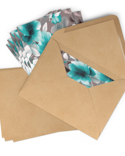 Tif Green Gray Floral Bunch Postcards (7 pcs)