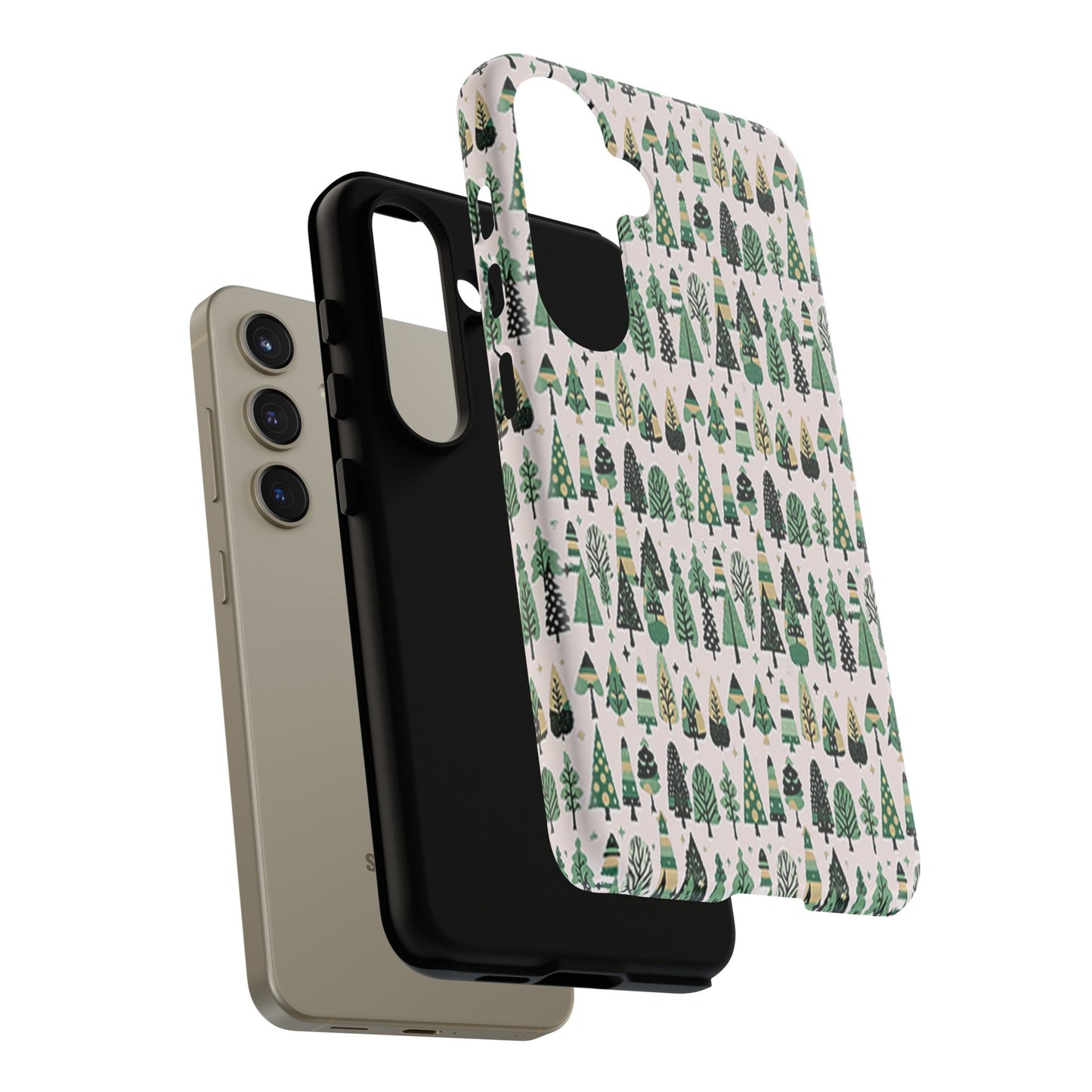 Mini Vintage Green Trees Samsung Galaxy S24 Tough Cases