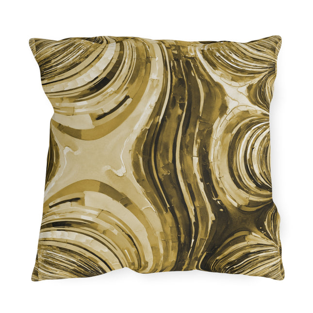 Uzi Spiral Light Brown Outdoor Pillow, 18" x 18"
