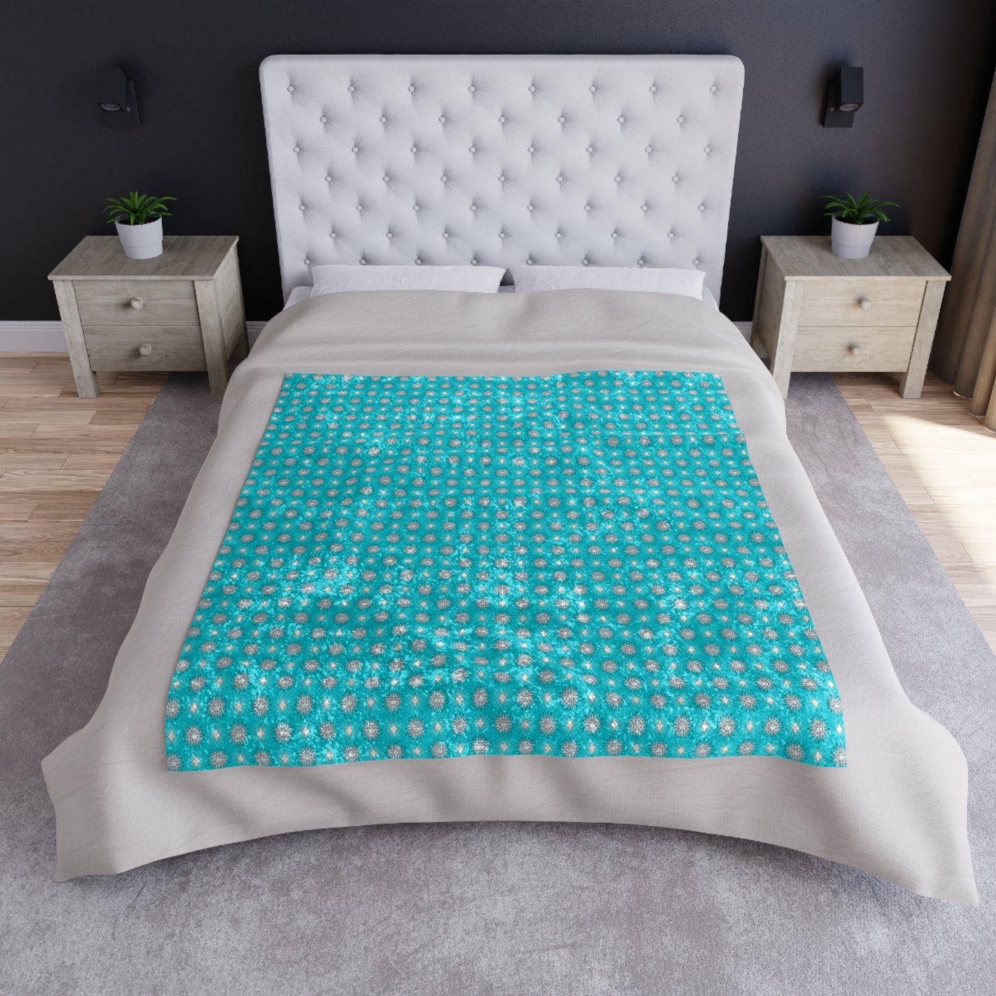 Tif Green Star-crossed Bodies Crushed Velvet Blanket, 50" x 60"
