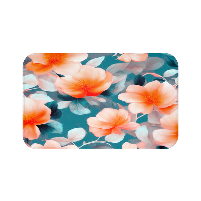Orange Blossom Floral Bunch 34" x 21" Bath Mat