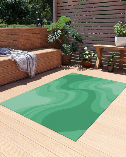 Mint Green Wavey 48" x 72" Outdoor Rug