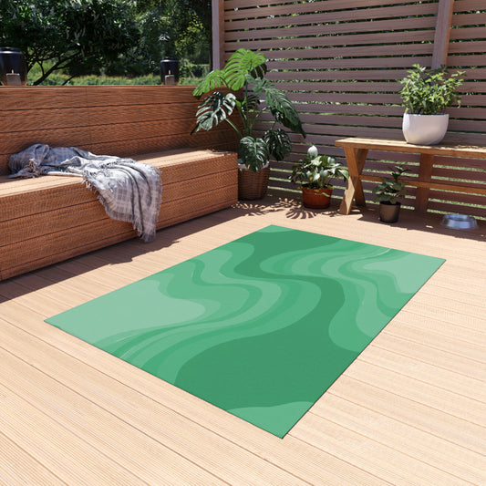 Mint Green Wavey 48" x 72" Outdoor Rug