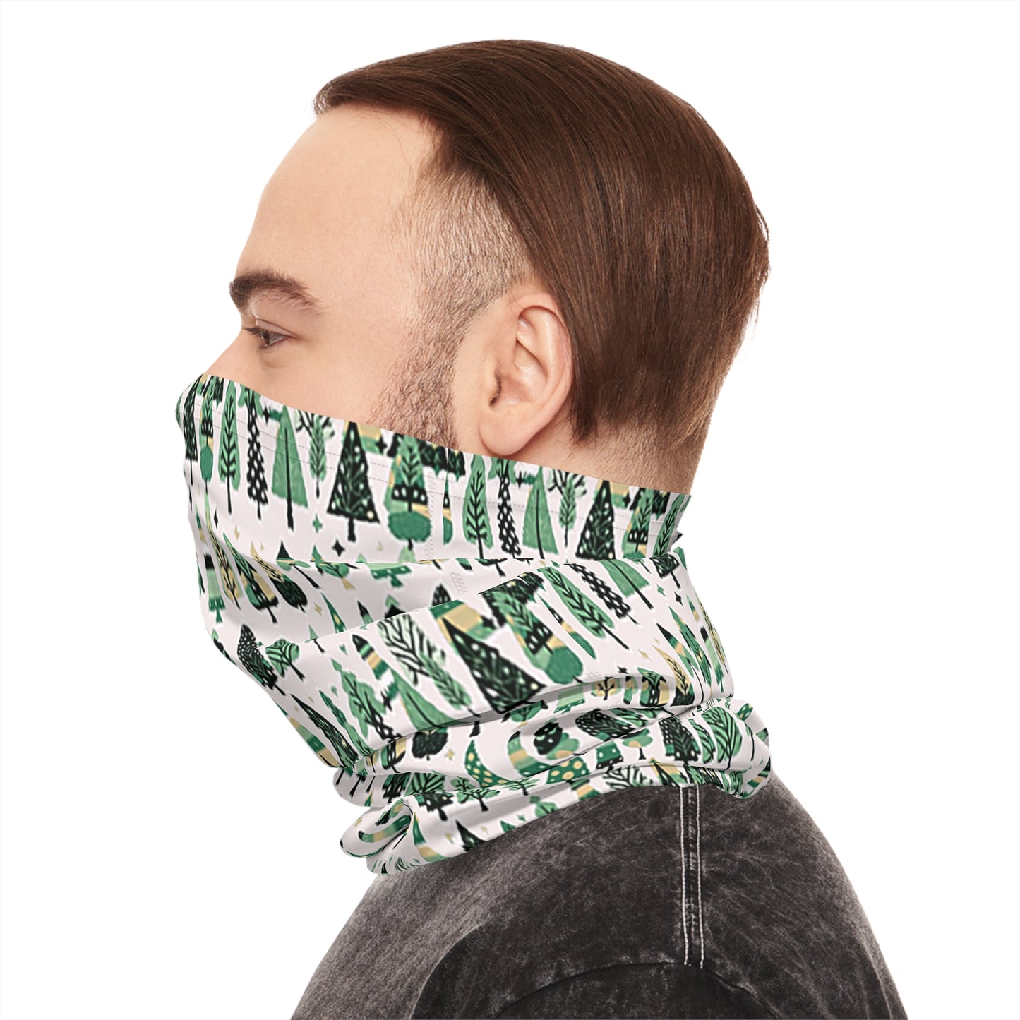 Mini Vintage Green Trees Lightweight Neck Gaiter