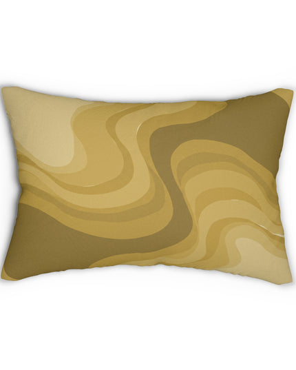 Brown Wavey Spun Polyester Lumbar Pillow, 20" x 14"