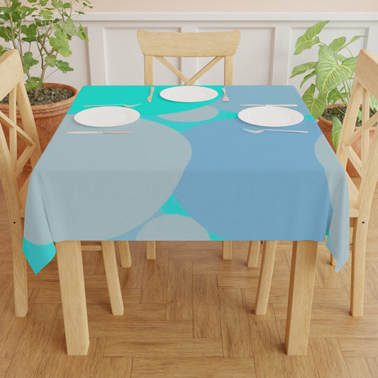 Pastel Tan and Tif Patches Tablecloth, 55" x 55"