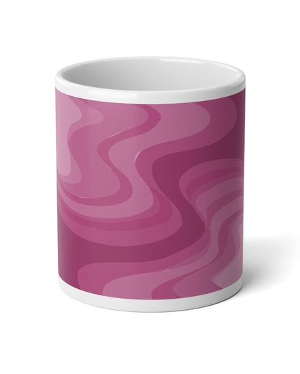 Pinky Mauve Wavey 20 oz White Glossy Jumbo Mug