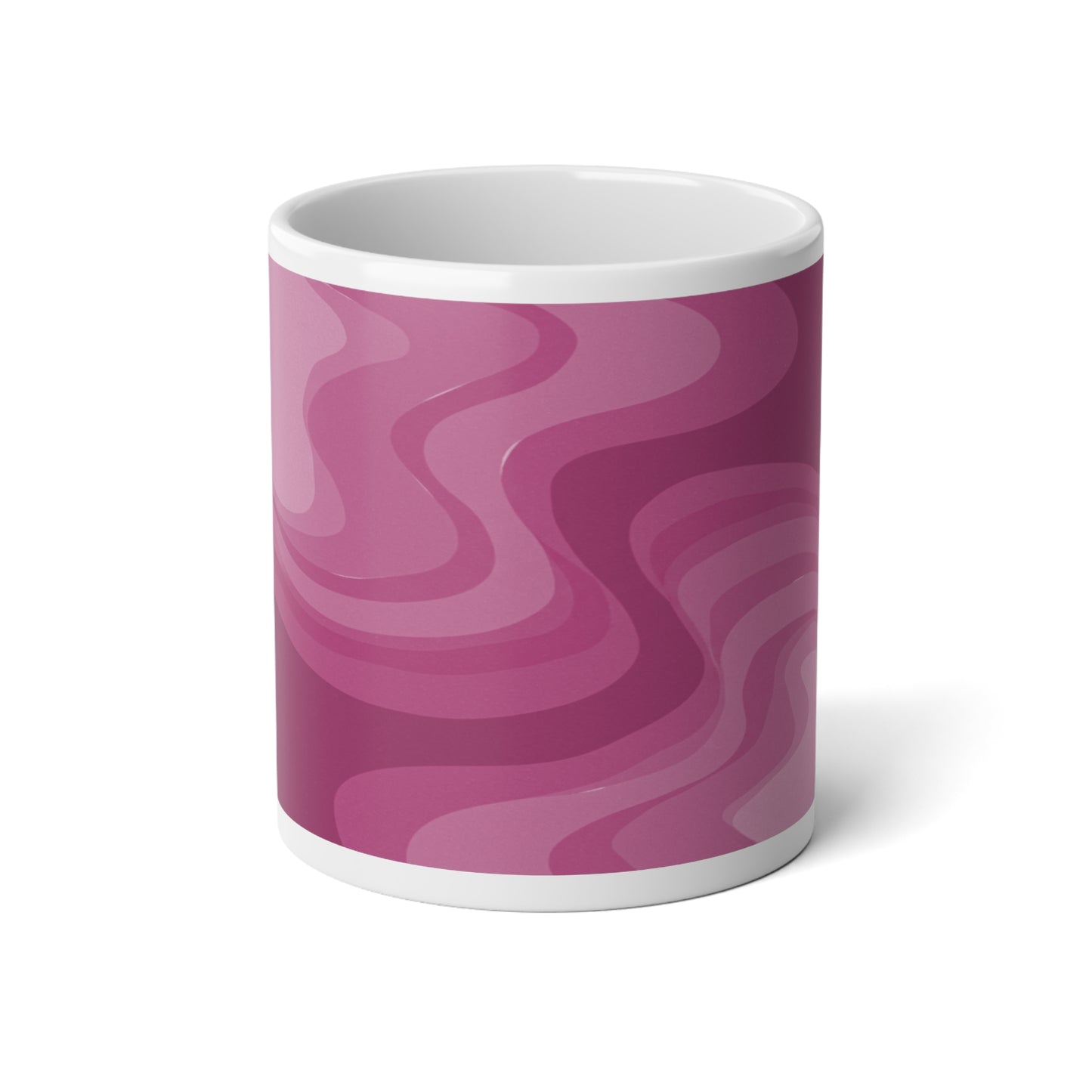 Pinky Mauve Wavey 20 oz White Glossy Jumbo Mug