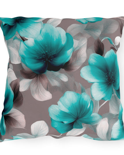 Tif Green Gray Floral Bunch 20" x 20" Outdoor Pillow