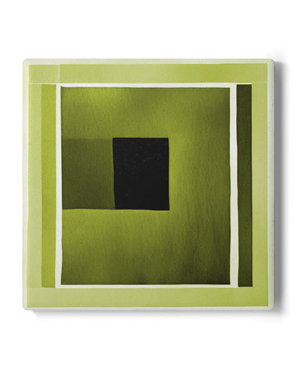 Lemongrass Shadow 4" x 4" Square Ceramic Coaster