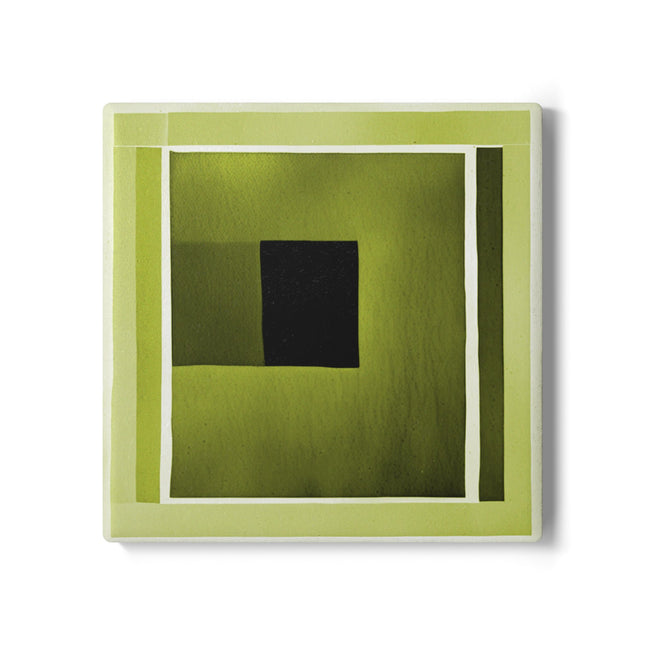 Lemongrass Shadow 4" x 4" Square Ceramic Coaster