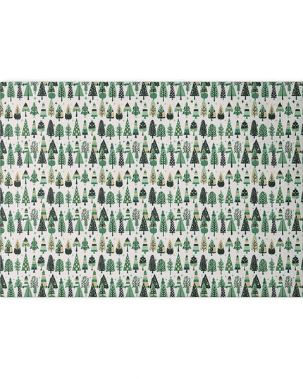 Mini Vintage Green Trees 8" x 11" Glass Cutting Board