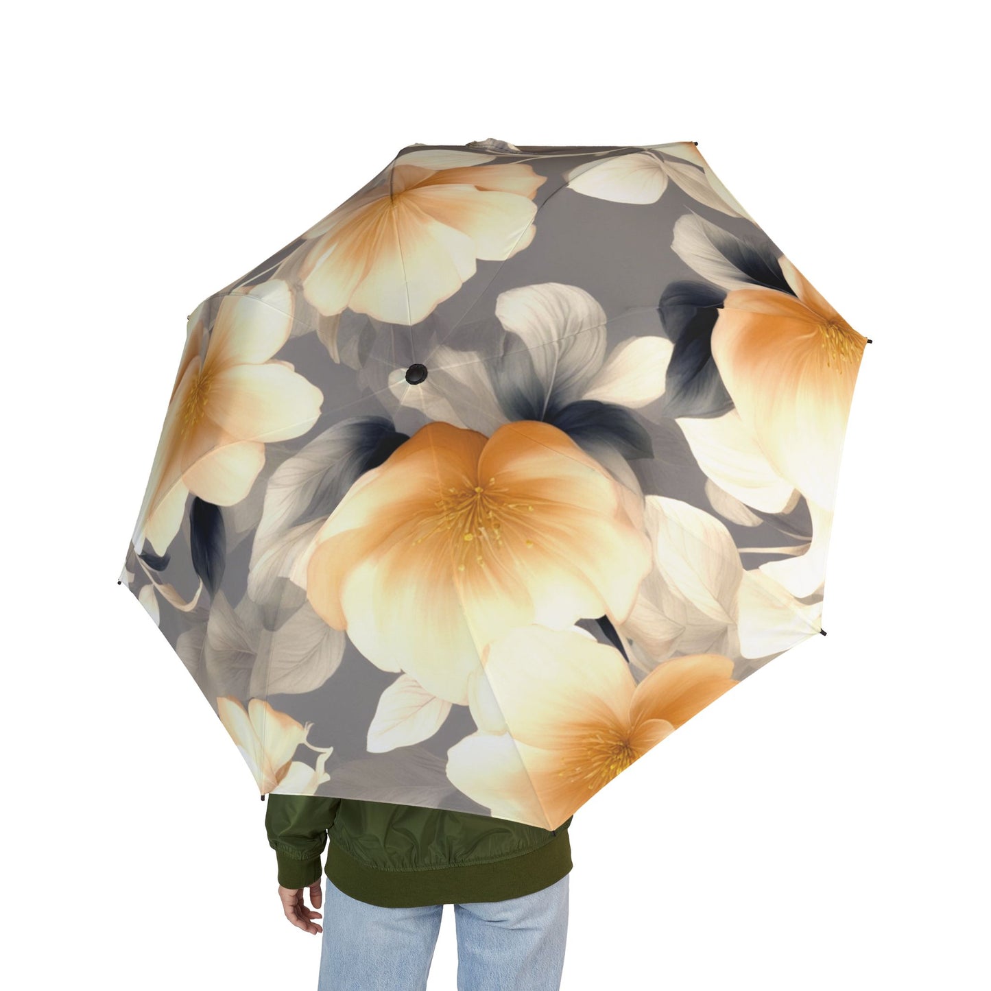 Soft Blossoms Floral Bunch Foldable Umbrella - Compact & Chic