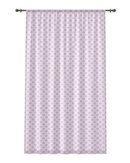 Pink Mornings Star-crossed Bodies Sheer Window Curtain, 50" x 84", partially transparent