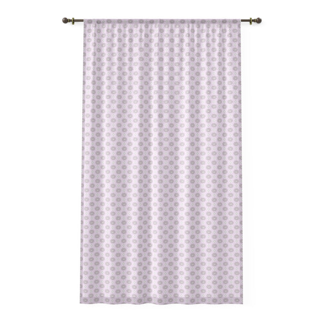 Pink Mornings Star-crossed Bodies Sheer Window Curtain, 50" x 84", partially transparent