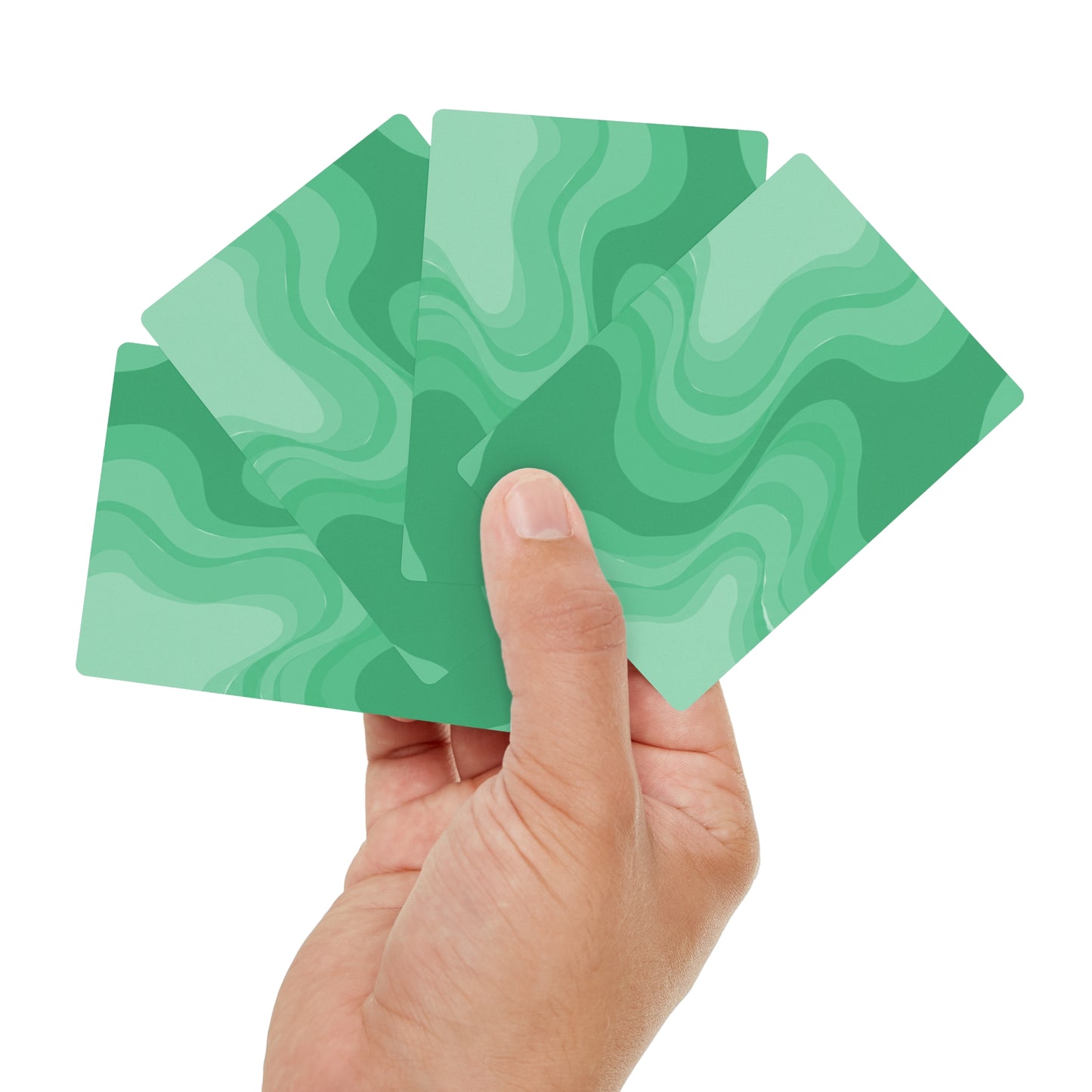 Mint Green Wavey Poker Cards