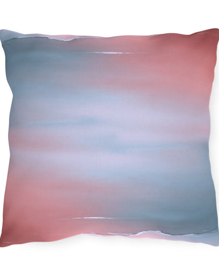 Gray Sea Pink Fog 16" x 16" Outdoor Pillow