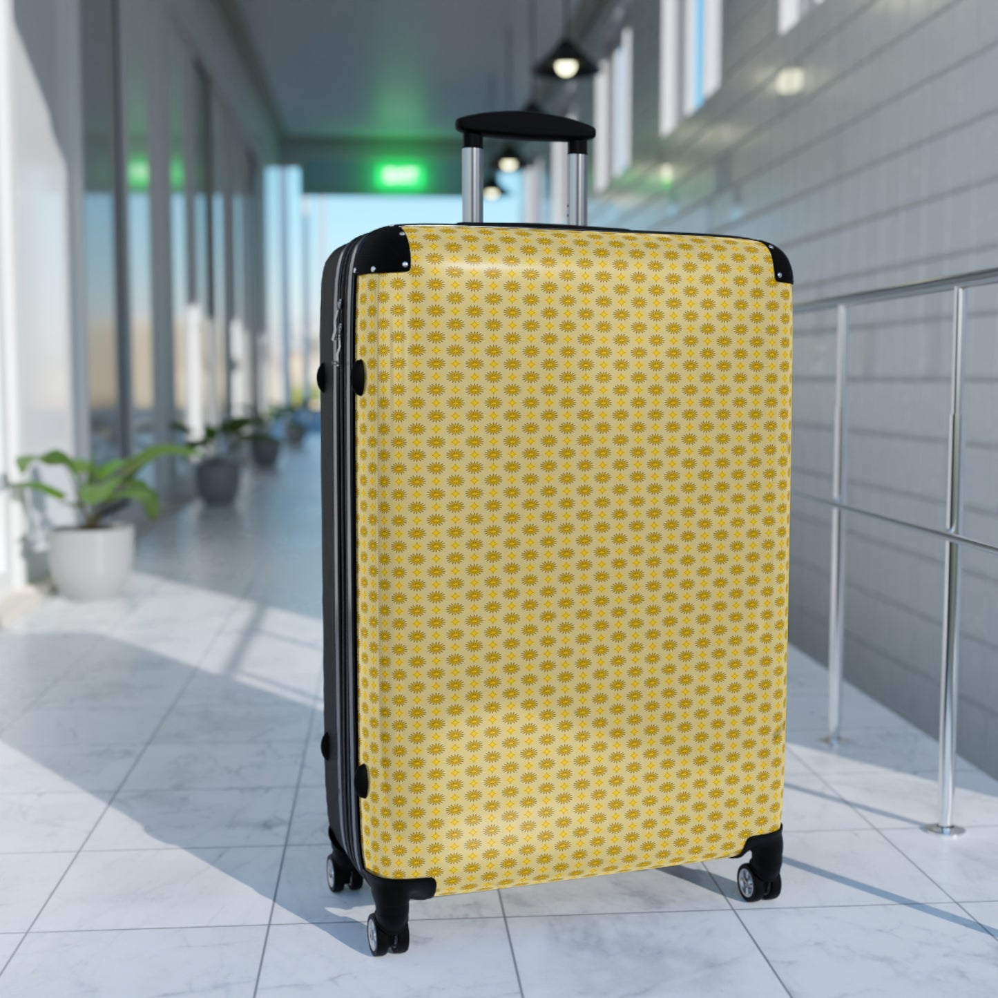 Lemongrass Star-crossed Bodies Large Suitcase with built in lock, 4 double-wheels, telescopic handle, and ABS back hard-shell