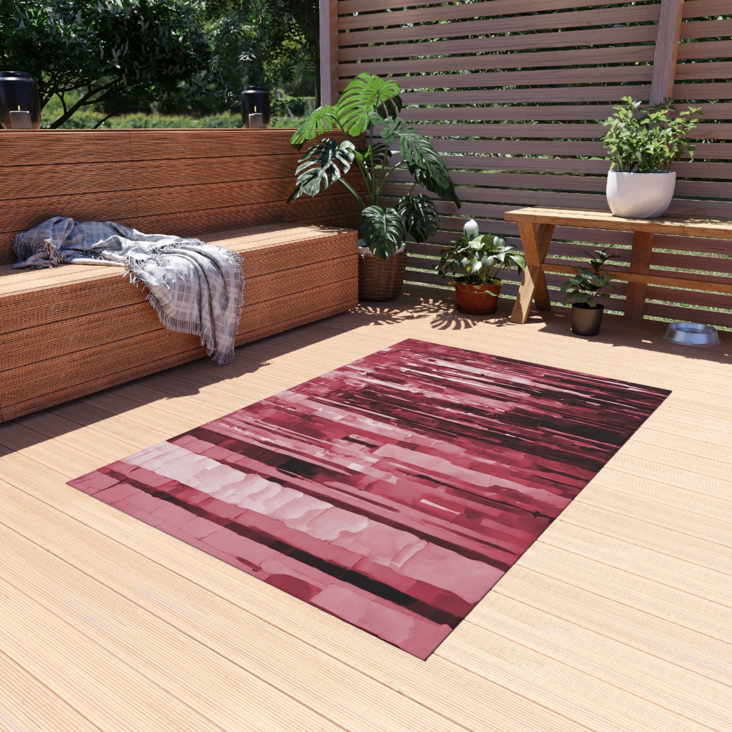 Striped Ruby 48" x 72" Outdoor Rug
