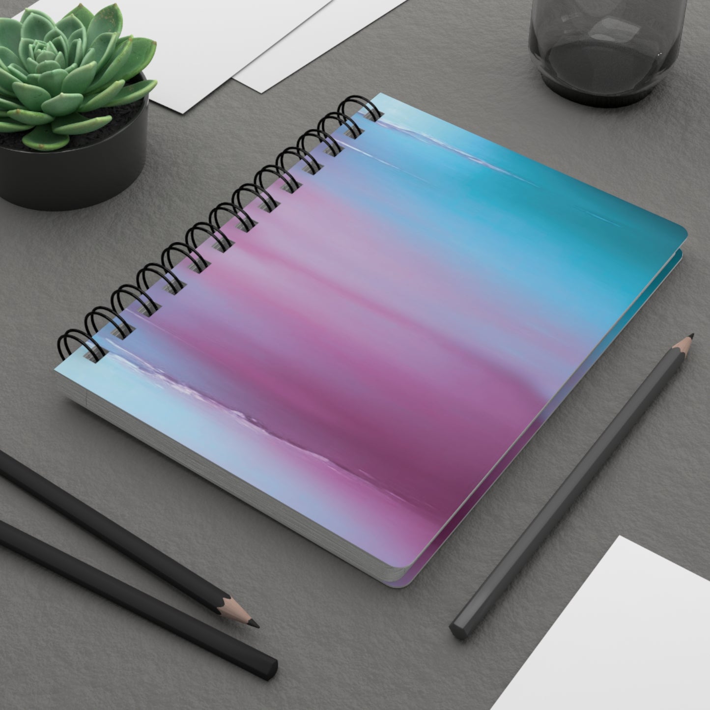 Wine Sea Blue Fog Sea Purple Fog Spiral Bound Journal, 5" x 7" 150 pages